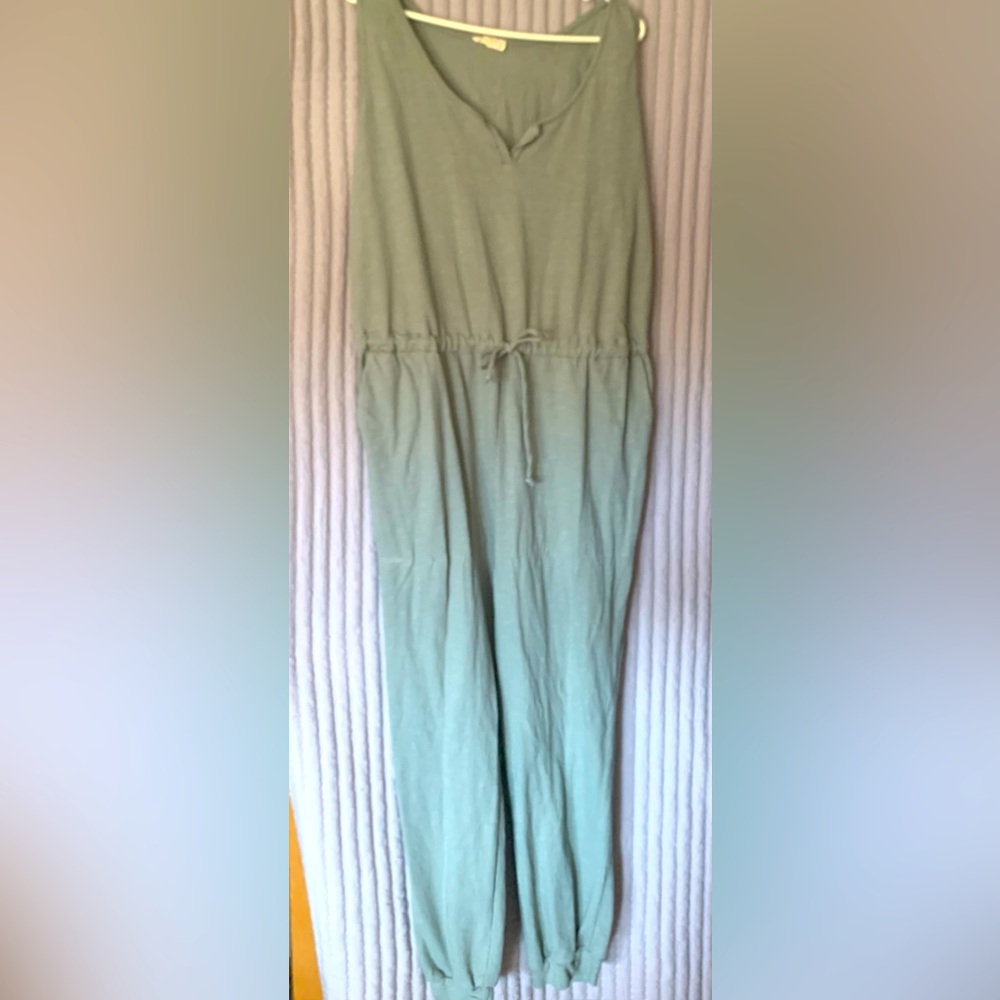 This romper is a very pale sage green!